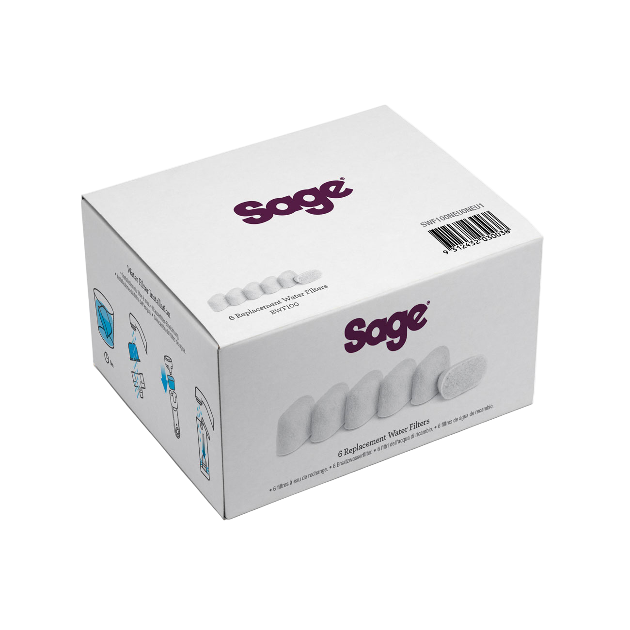 Резервни филтри за еспресо машина SAGE, 6 броя